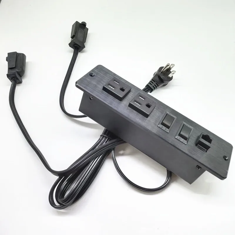 Настольные подвесные силовые розетки, 2 переключателя, 2 розетки и 1 сеть CAT6 + 4,3 м
