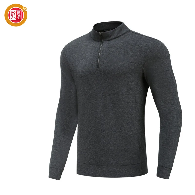 Wholesale Quarter Zip Pullover Custom Logo OEM Performance Custom Polyester Printed Long Sleeve Golf 1/4 Zip Collar Pullover