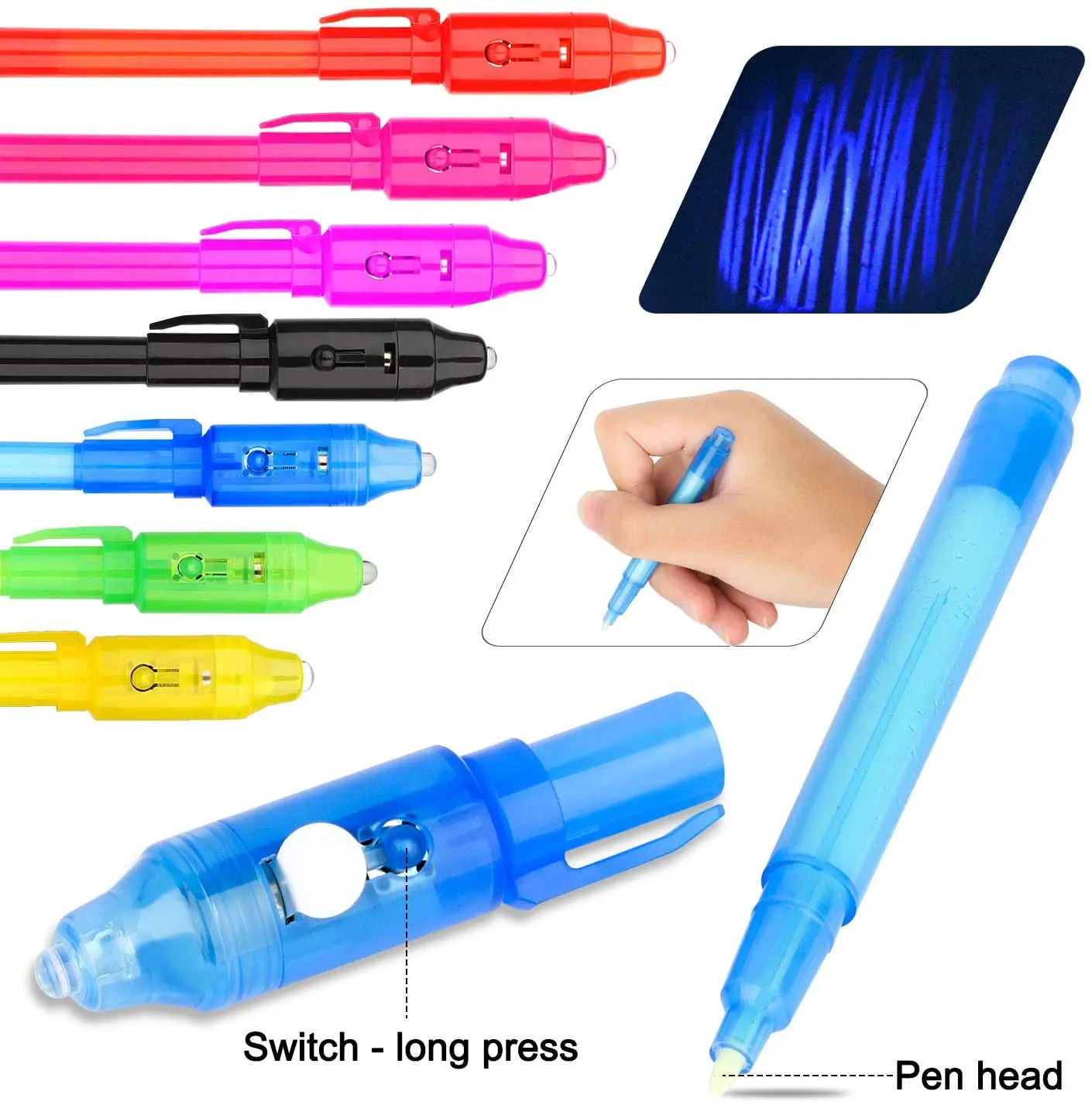 Secret Pen with UV Light, Children UV Pen Invisible Ink Pen and Notebook for Kids Birthday Parties