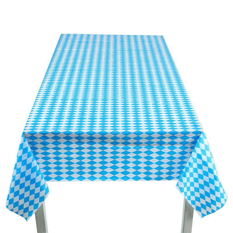 Oktoberfest Bavarian Table Cover Blue and White Tablecloth Oktoberfest Bavarian Flag Check Table Cloth
