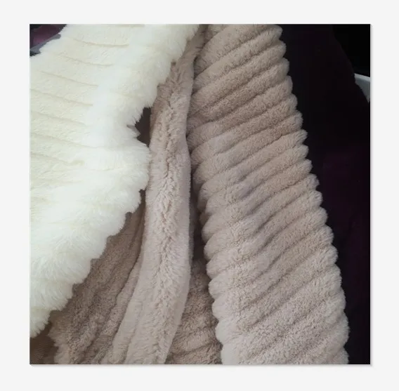 Top Quality Cutting Groove Faux Rabbit Fur Fake Fur For Vest/ Garment /Home Textile