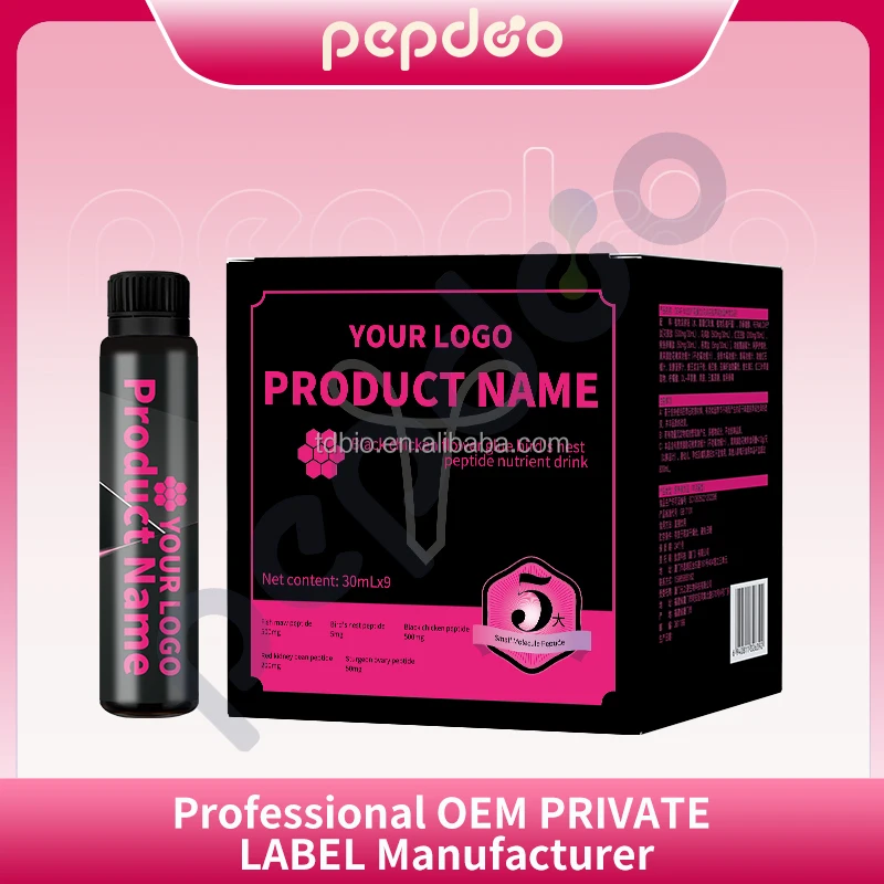 Private label Anti-aging ovary drink Black chicken peptide antioxidant blood supplement herbal youth immune collagen drink