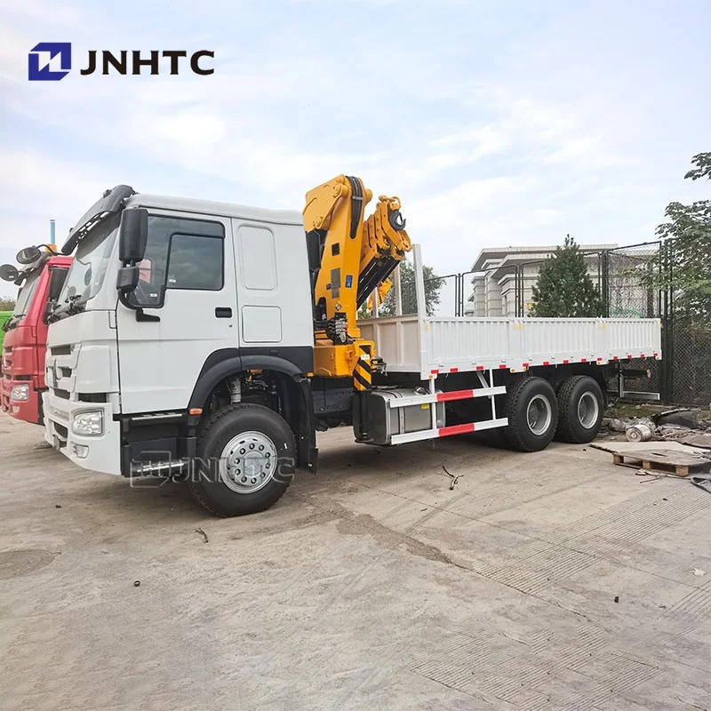 From China   howo 6x4 400hp Folding arm crane with cargo Truck Good price for sale
