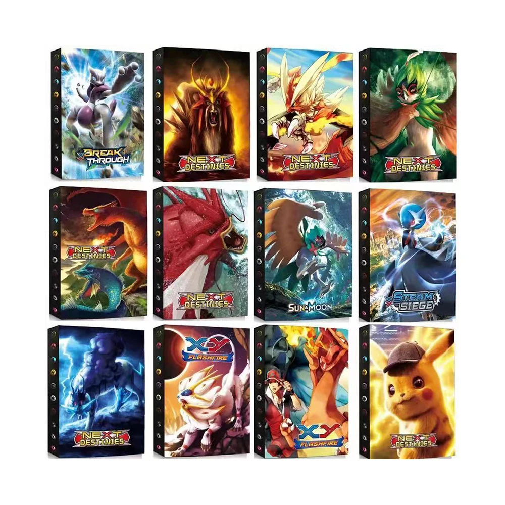 Оптовая продажа 4 9 карманов toploader sword shield charizard pikachu, плюшевый держатель tcg, папка, Покемон, карточка для продажи, альбом, карта