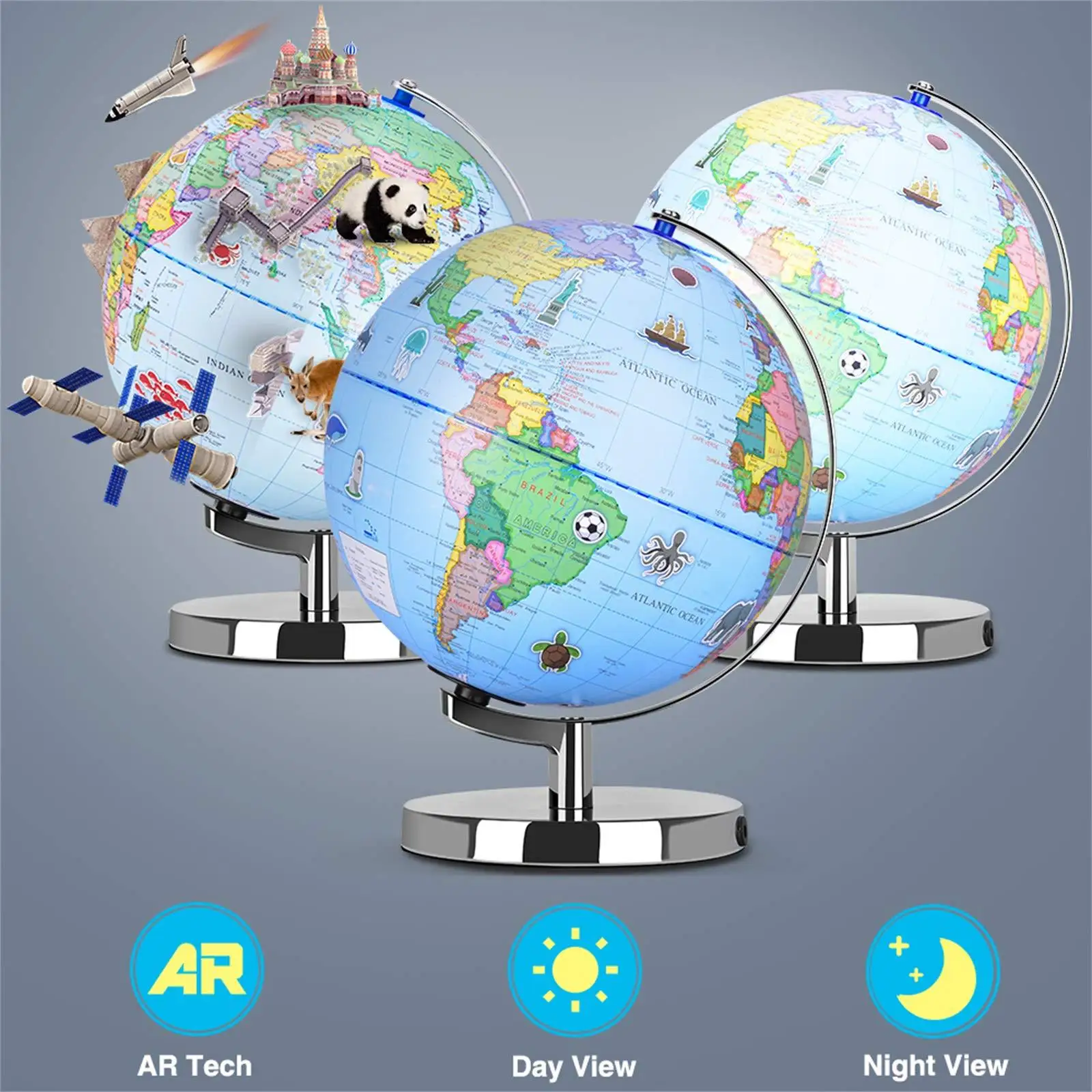 Умный Глобус Приключения AR развивающие игрушки Мир география для