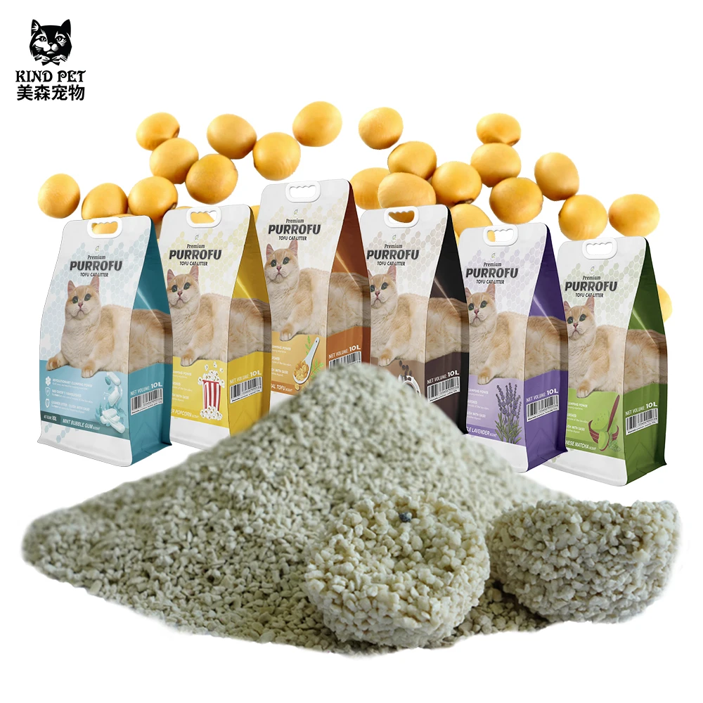 Tofu Cat Litter 10L/4.6KG Strong Agglomeration Tofu Granule Arena Para Gatos Cat Litter