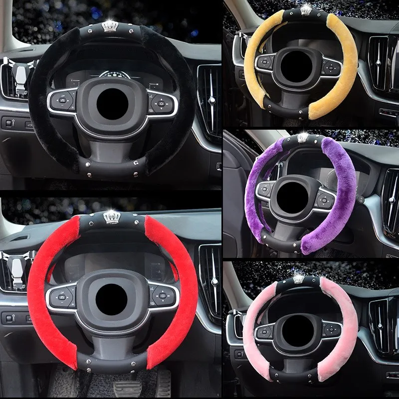 Fashion Designer Car Handcraft Steering Wheel Covers Leather for Girls boys