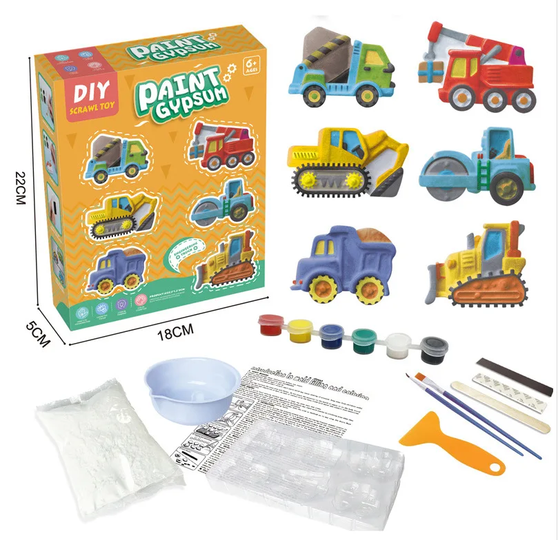 Creative Various Theme Painting Set DIY Coloring Universe Toy Kids Drawing Paint Gypsum Set with Pigment