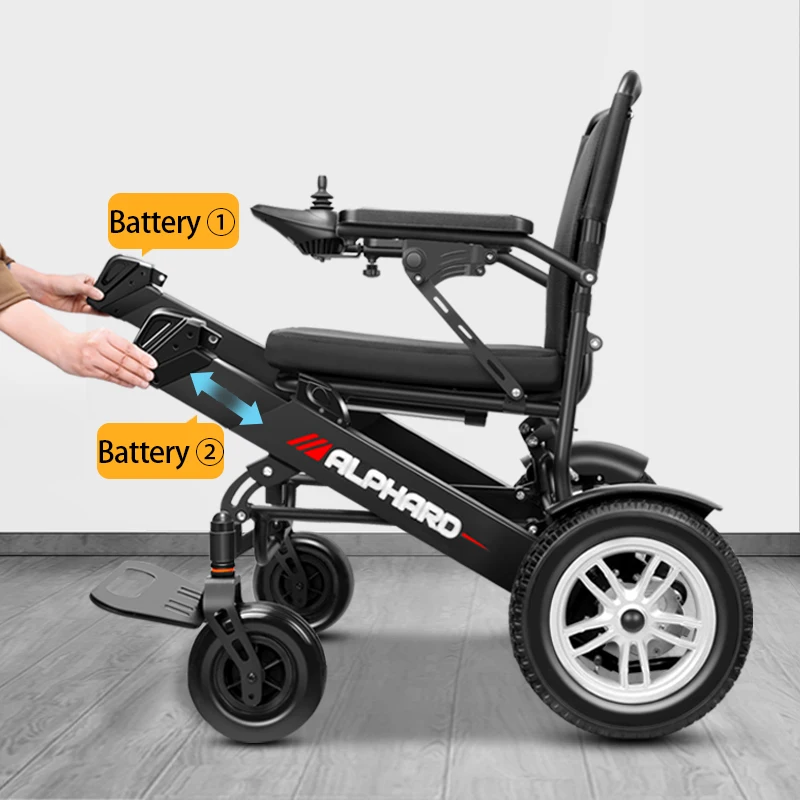 Elderly Travel Portable Electric Wheelchair 23kg Lightweight Foldable Electric Wheelchair with Lithium Battery