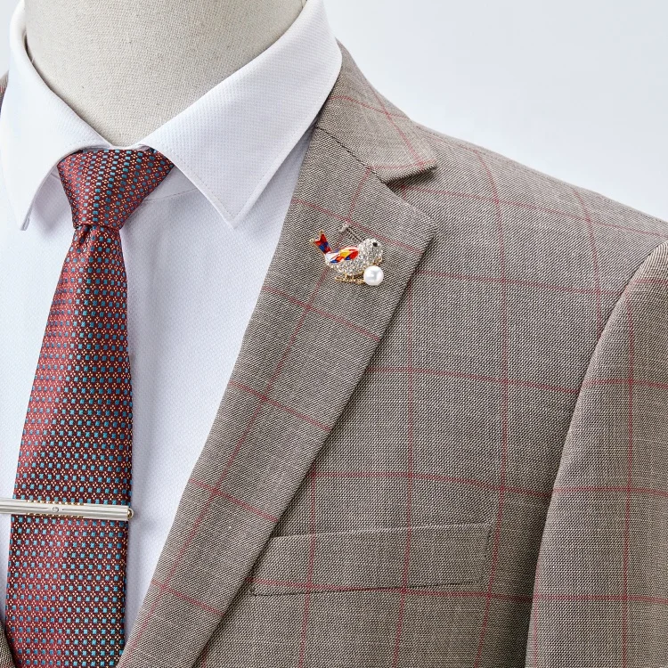 Italian men suit standard three piece business suit Jacket and trousers and vest