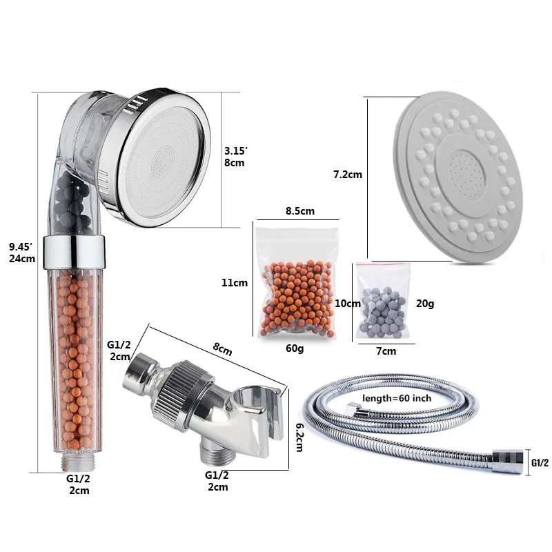 Healthy Bathroom Hand Shower Vitamin C filter Hand Spa Shower Head with negative ion