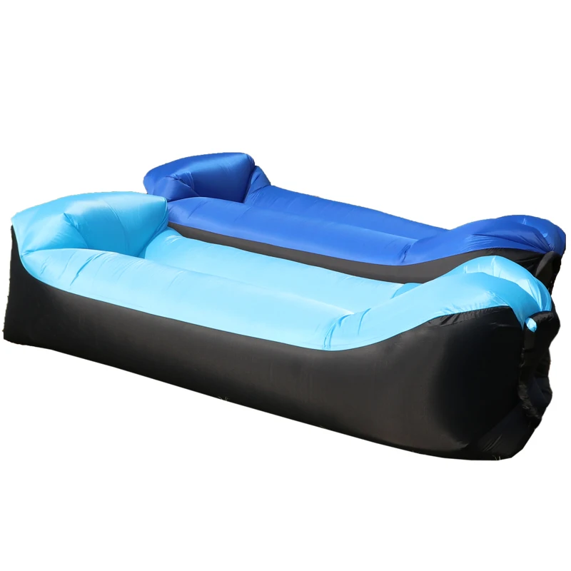 
Hot sale loafer pillow inflatable sofa outdoor beach portable air sofa bed patchwork loafer sleeping bag bed 