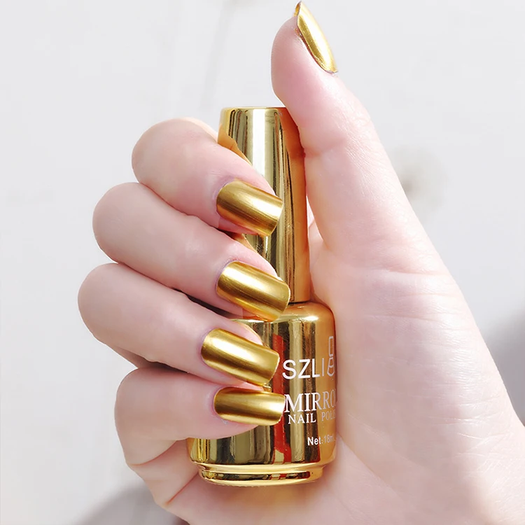 Huati Sifuli RubioAroma 16 color 18ml gold Mirror Chrome Effect Gel Paint Silver Metallic Liner silver Gel Nail Polish liquid uv