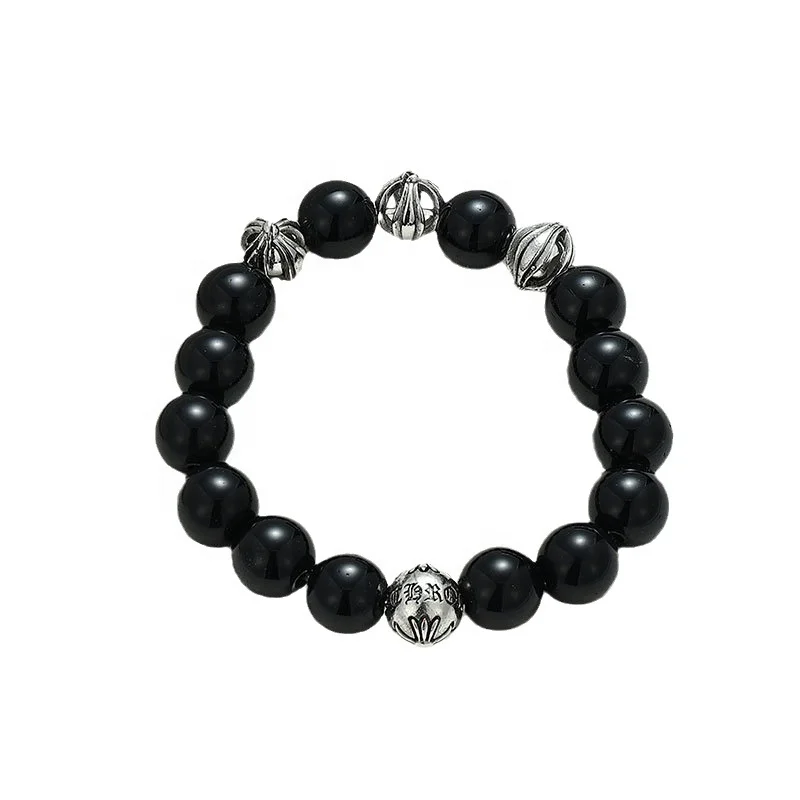Fashion Jewelry Vintage Style Cross Round Beads Oxidation Hand Made Turquoise Stone Love Miss You Long Distance Couple Bracelet