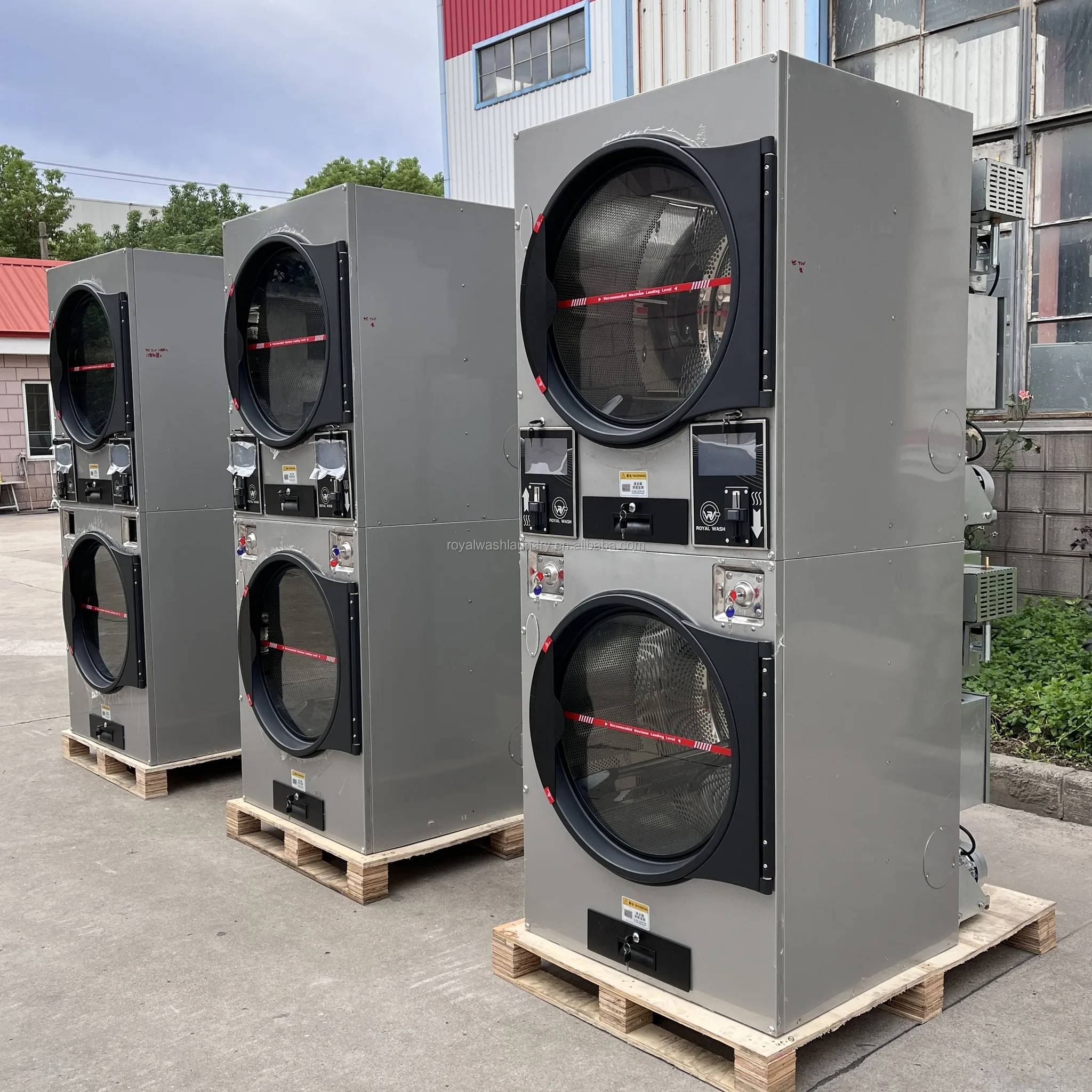 ROYAL WASH 16KG/22KG Commercial Laundry Equipment Hotel/Hospital/School Coin Operated Stack Tumble Dryer