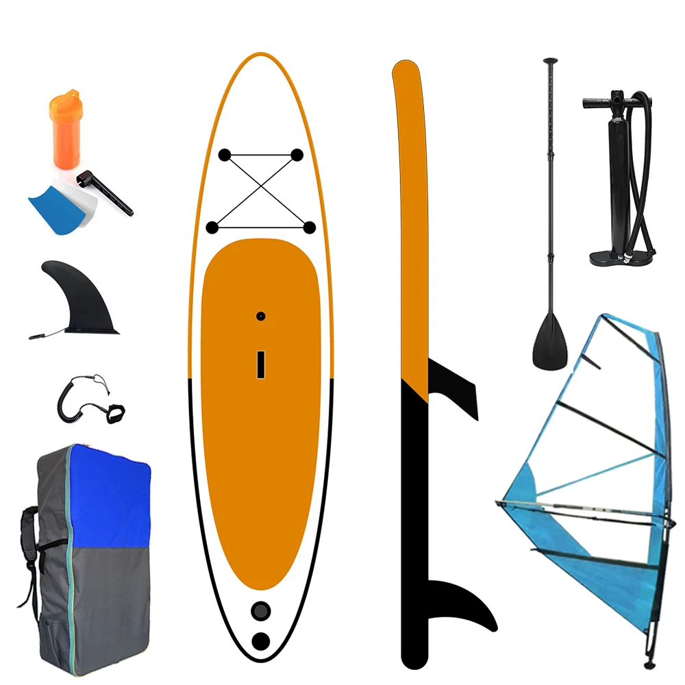 BSCI / EN Wholesale China manufacturer PLUS TECH inflatable stand up paddle board windsurf board with sail isup