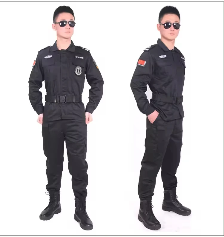 Wholesale OME Custom Mesh and Cotton Short Sleeve Black Private Suit Shirt Security Clothing Security Guard Uniforms