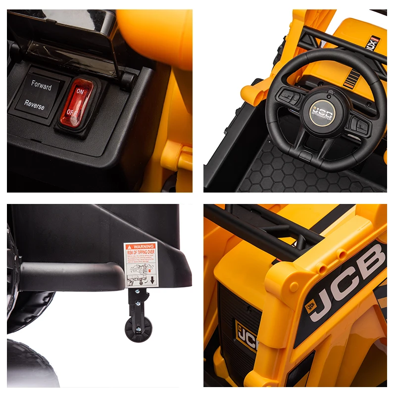Licensed JCB Kids Electric Excavator Forklift Children 12V Electric Toy Car Battery Operated Kids Ride on Excavator Toy Car