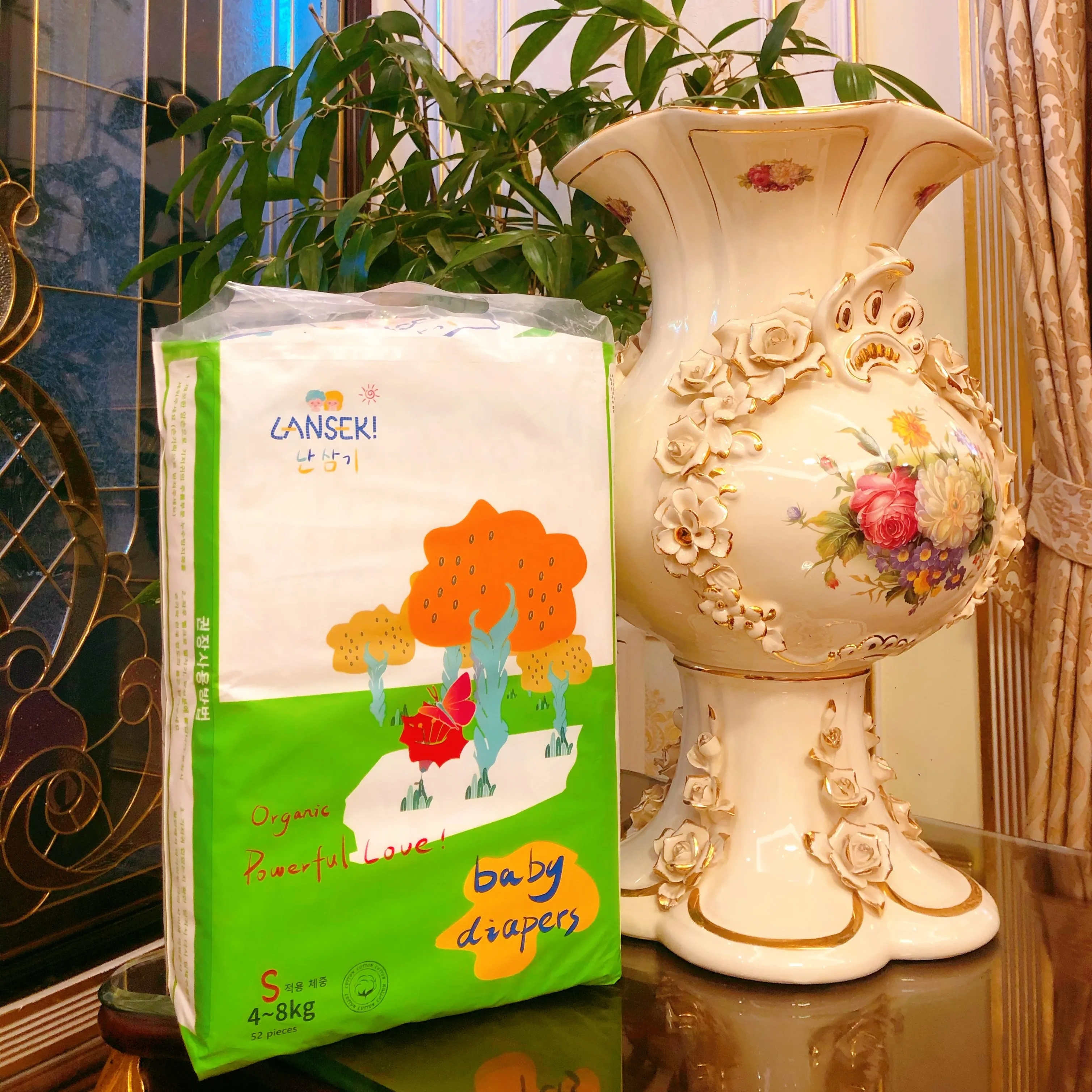 LANSEKI Korea Infant Cotton Breathable Nappies Diapers Baby Diapers In Bulk Disposable Baby Diaper