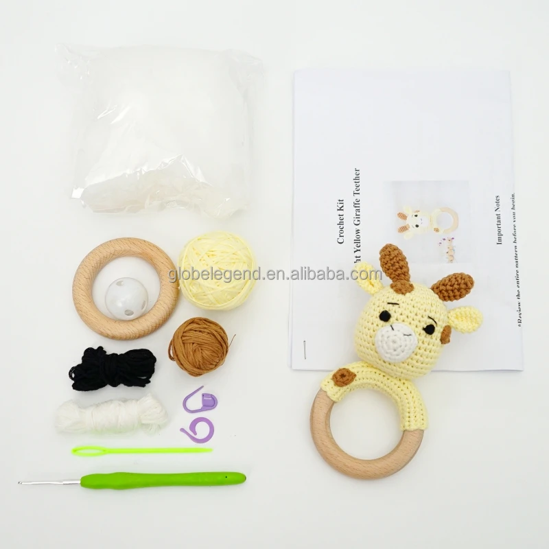 Animals Diy Amigurumi Creative Crochet Stuffed Toys Needle Kit Handmade Crochet Mini Giraffe sheep elephant Bear Doll