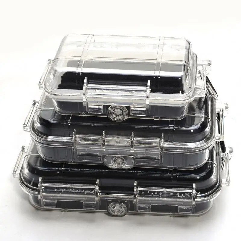 Outdoor 3 Sizes Box with Adjustable Buffer Rubber Pad Shockproof Transparent Waterproof Storage Box
