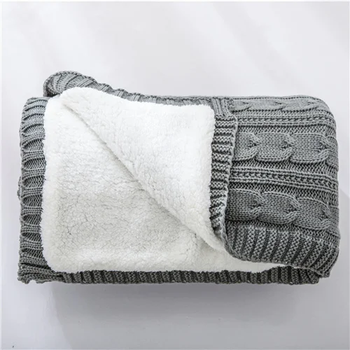 Warm Thick Acrylic Wearable Crochet Super Soft Sherpa Super Cozy Knitted Throw Blanket Xeb