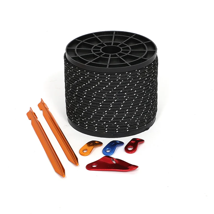 50m Polyester High-Visibility Reflective GuyLines Camping Tent Rope Camping Cord for Hiking Tent Rope