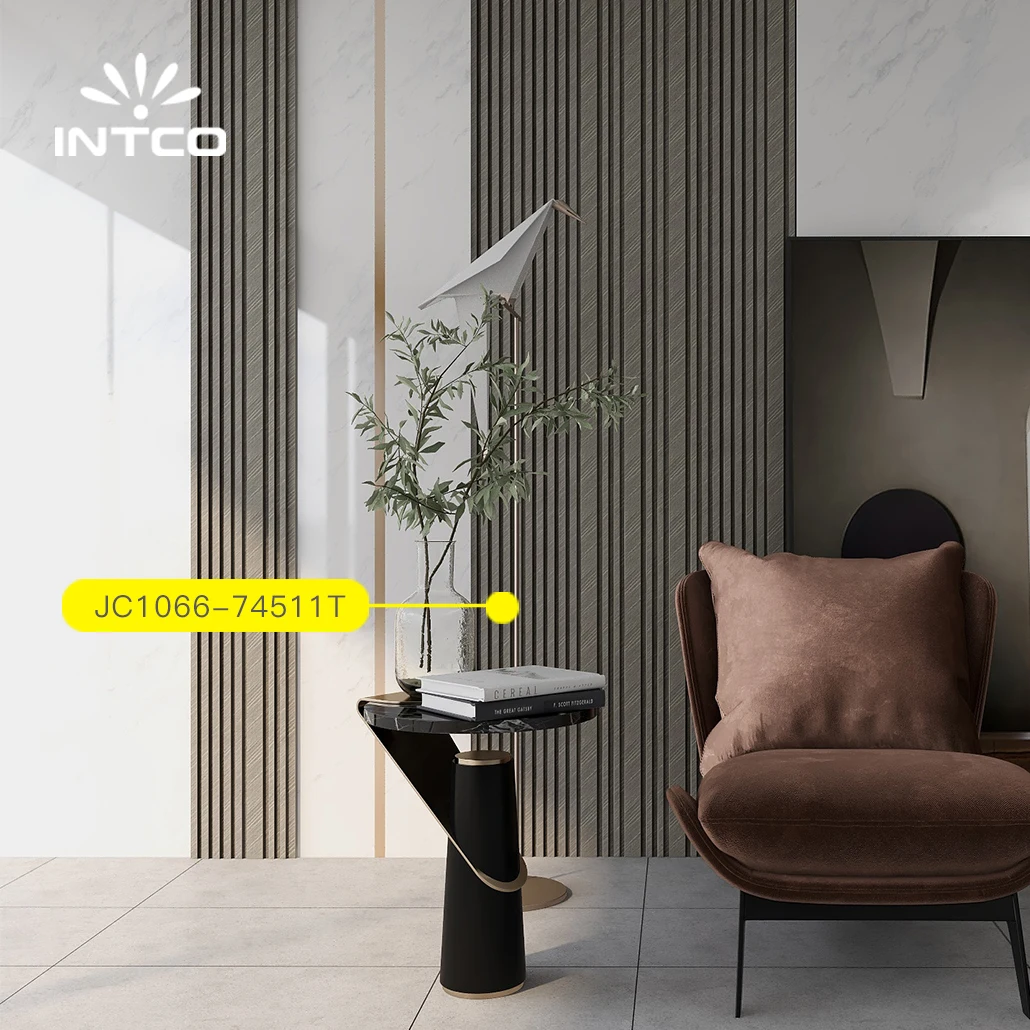 INTCO Home Decorative Easy Install Plastic Cornice Indoor Wall Decoration Waterproof 3D PS Wall Panel