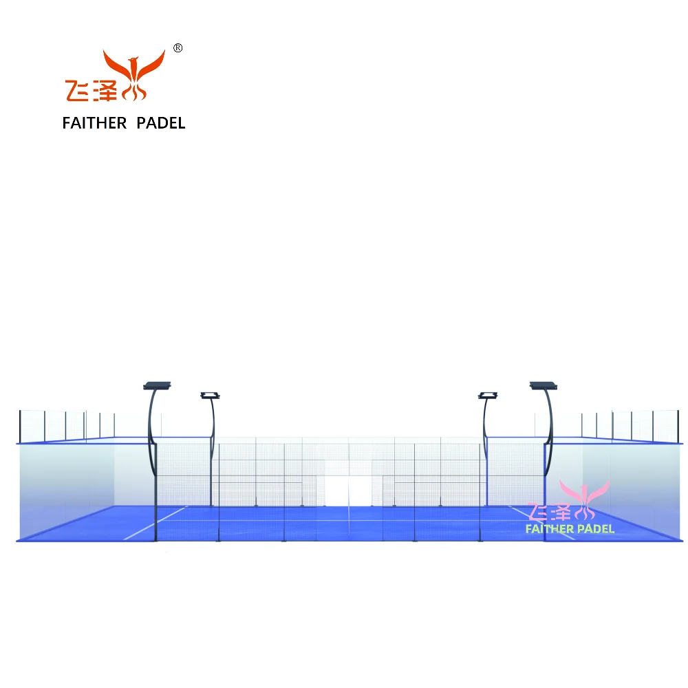Faither Supply Wholesale Professional  quality  2022 new design double super class full view Paddle  Tennis Court