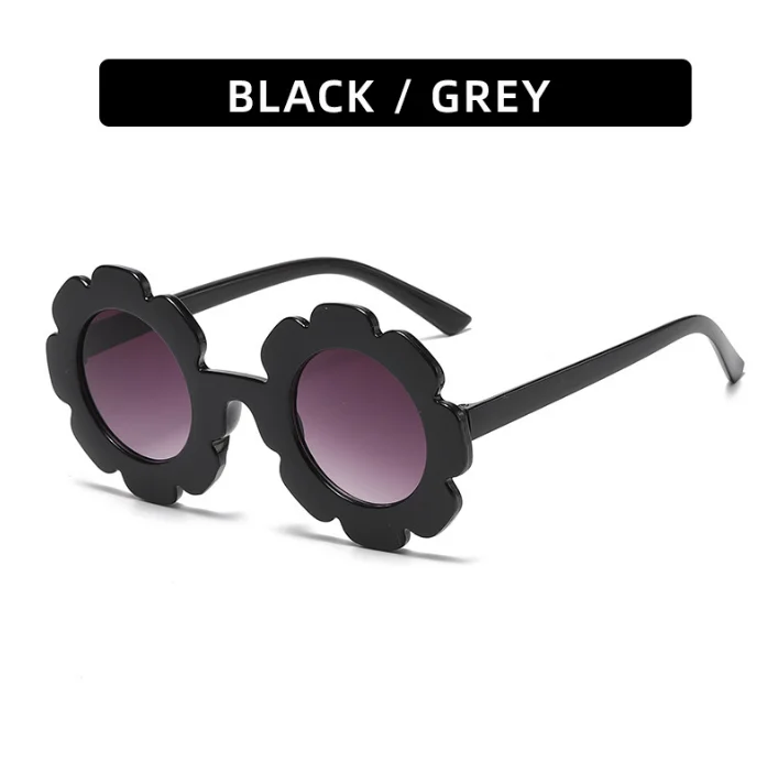 Wholesale Candy Color Sunflower Shape Vintage Glasses UV Protection Cute Child Kids Flower Toddler Little Girls Sunglasses