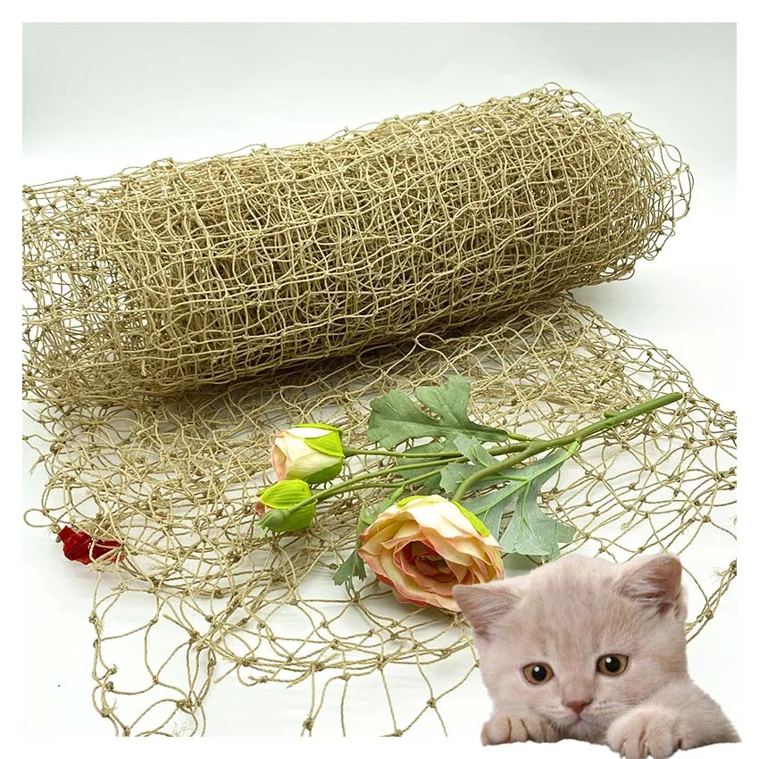 Heavy-duty protection beige nylon reinforced customizable balcony cat net