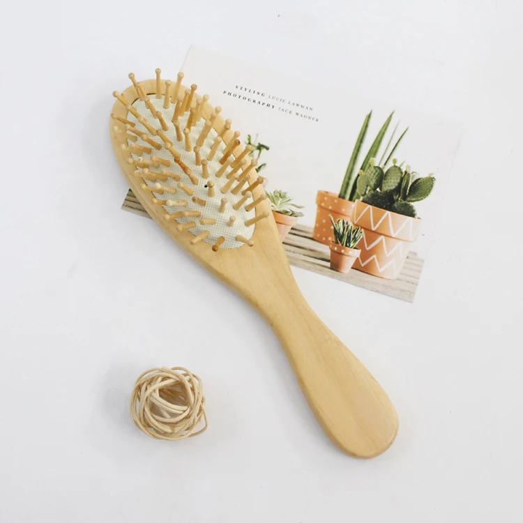 Wholesale Private Label Scalp Dry Massage Wooden Paddle Wooden Detangling Hair Brush