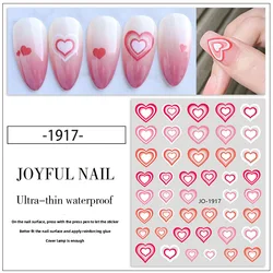 Wholesale 6 Design Nail Stickers 3D Sweetheart Spice Bump Heart with Adhesive Blue Nail Stickers Decals