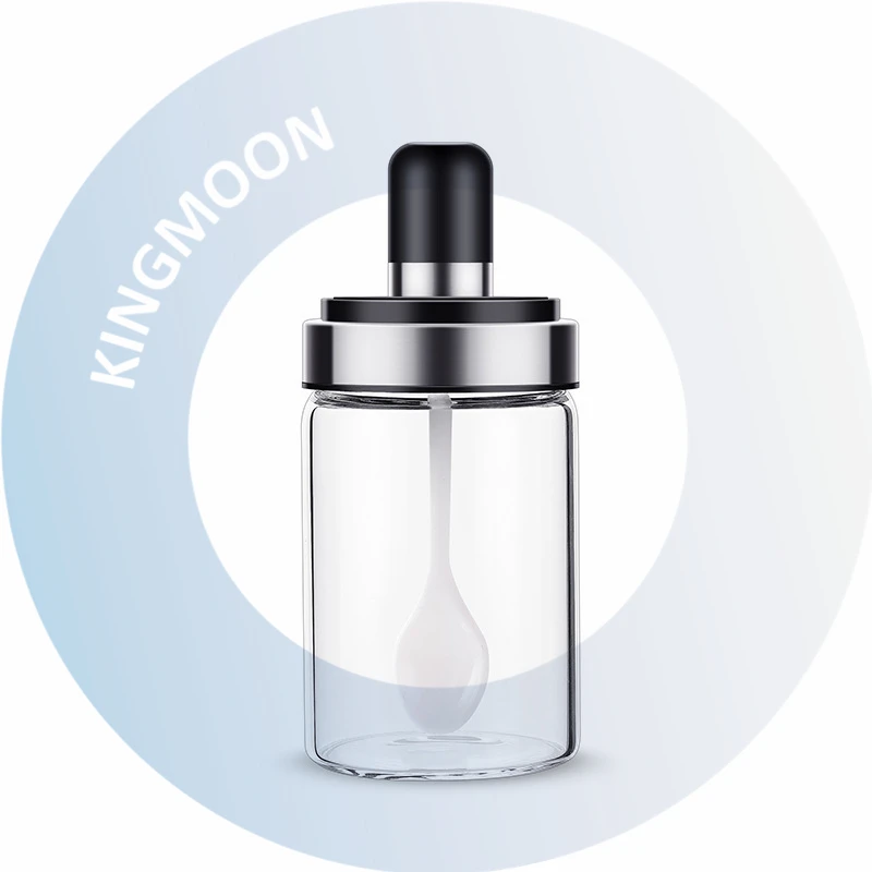 Thick Glass Oil Vinegar Seasoning Bottle Glass Food Storage Spices Jar Container with PP Lid
