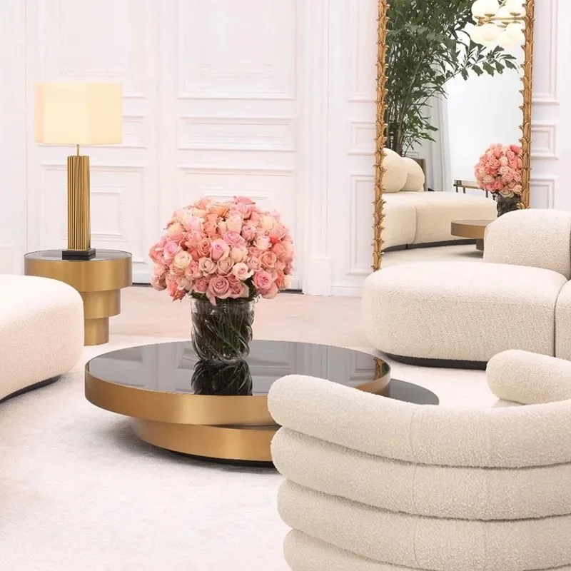 Italian light luxury curved irregular sofa corner size living room model room design master milk white sofa