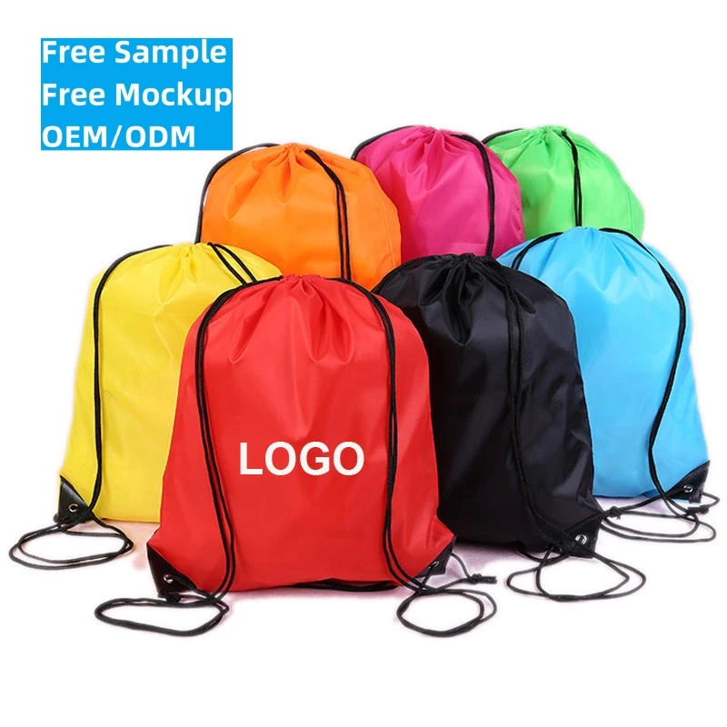 Zhongjin Original Factory Cheap Backpack Polyester Draw String Sports Bag Custom Promotional Drawstring Bag