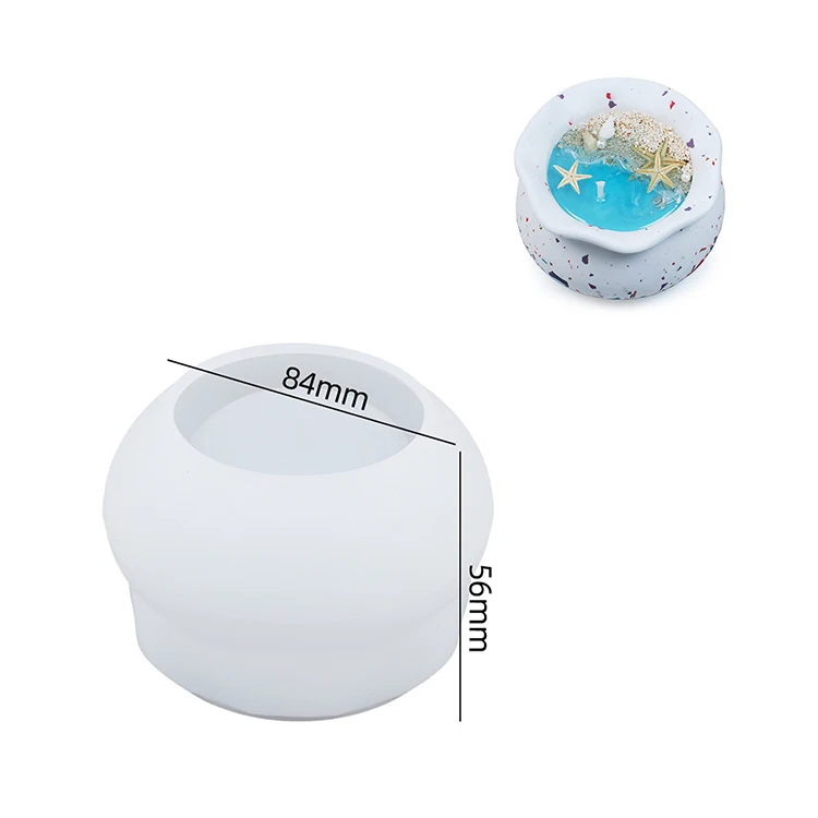 Fish Tank Candle Jar Silicone Mold DIY Creative Jewelry Storage Box Succulent Flower Pot Concrete Resin Plaster Mould Home Decor