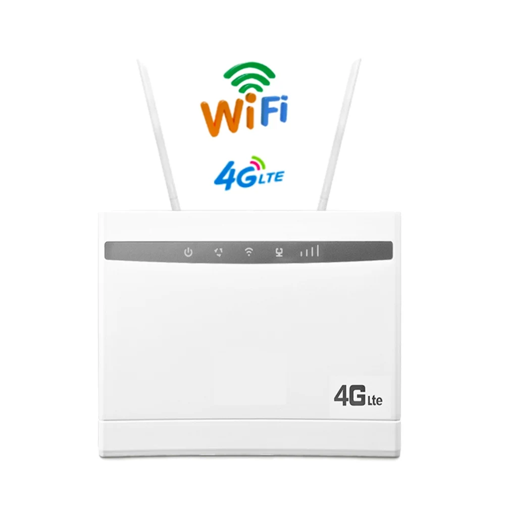 Недорогой роутер 4G LTE 300 Мбит/с беспроводной CPE 3G/4G Мобильный Wi Fi Hotspot со слотом для Sim карты и 4 внешними антеннами до 32 пользователей