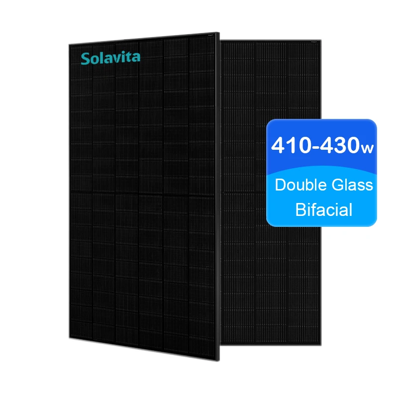 Solavita Solar Panel All Black TOPCON 410~430 Watts on off Grid Solar Power System with Solar Inverter ESS Battery