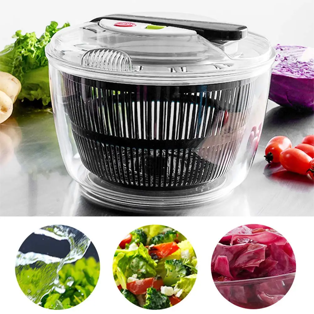 Salad Spinner Vegetable Washer,Large Capacity Lettuce Greens Washer Dryer Drainer Crisper Strainer,Easy One-Hand Pump Operation