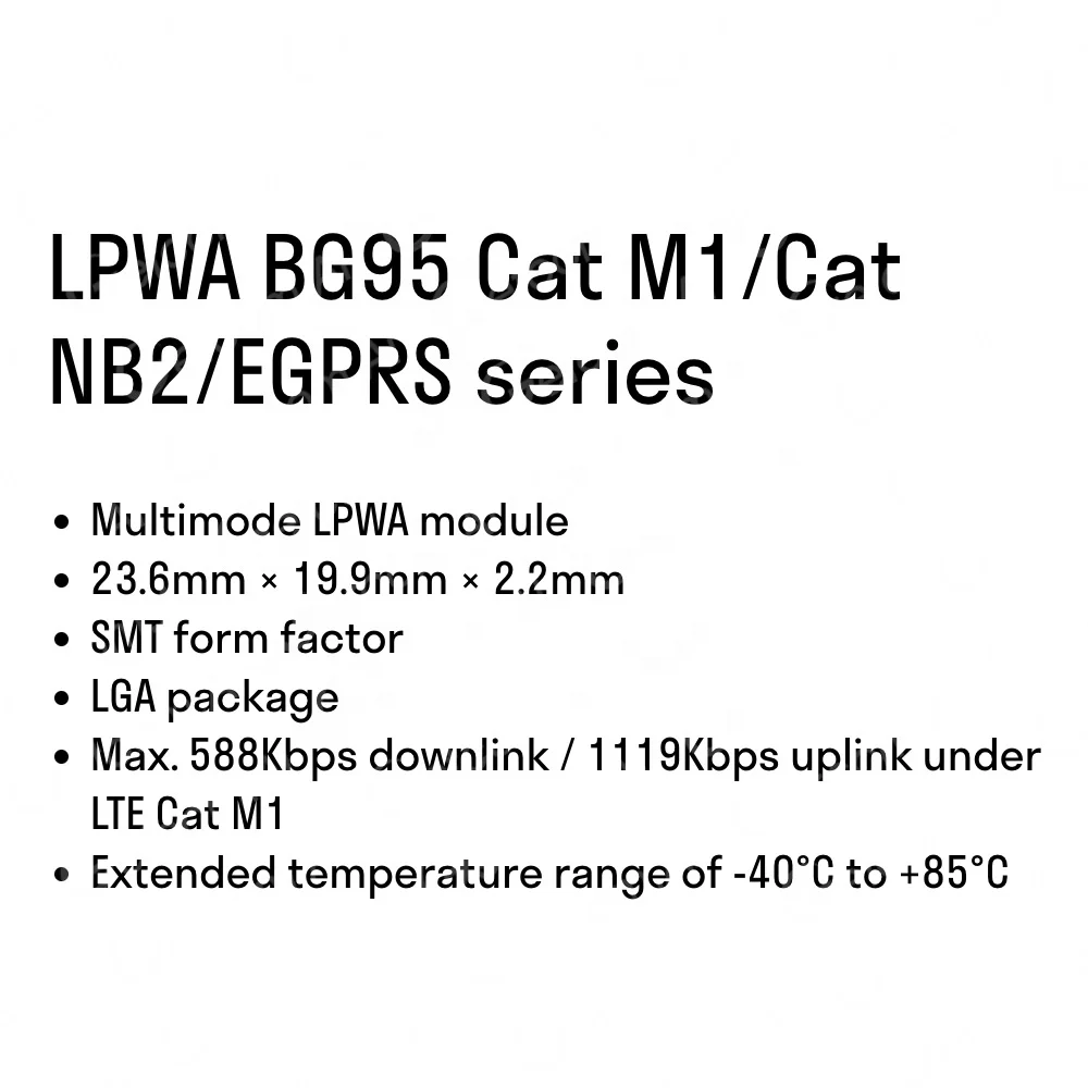 BG95 New Original Wholesale NB-IoT LPWA Module BG95 BG95-M3/M4/M5/MF/M9 Supporting LTE Cat M1/Cat NB2/EGPRS and Integrated GNSS