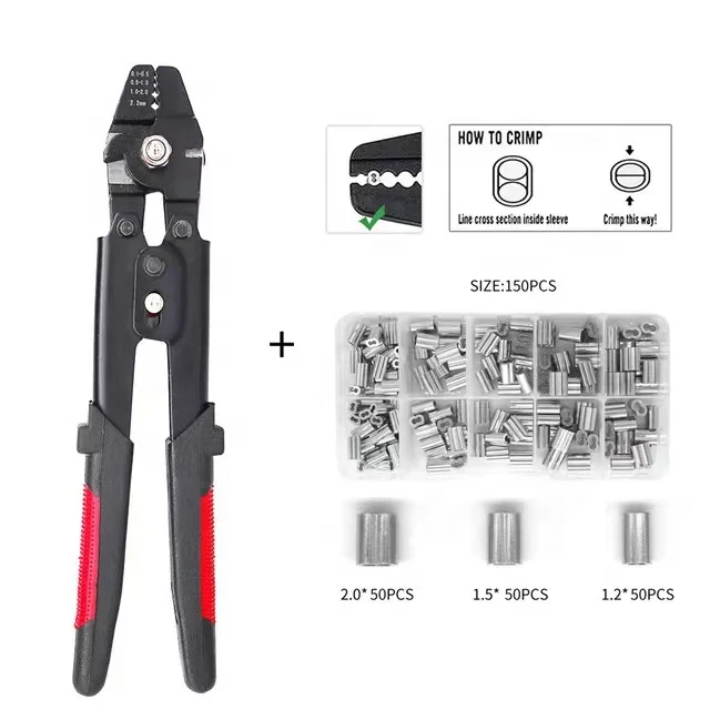 Wire Rope Swager Cable Wire Crimping Tightener Stainless Steel Fishing Crimping Plier Tool Fishing Crimping Tool
