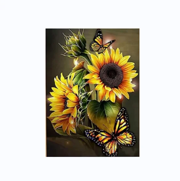 3d Diy Material Cross Stitch Kits Home Decoration Full Mosaic Embroidery Canvas Flower Pattern Cross Stitch Kits