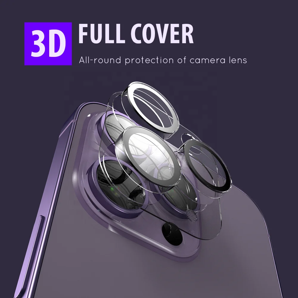 New One-Body Hawkeye Lens Film Eagle Eye Camera Lens Tempered Glass Protector for iPhone 14 Pro
