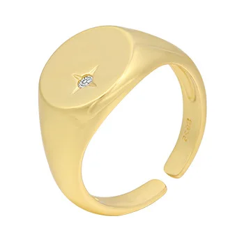 Wholesale Custom 925 Silver Rings Jewelry Women 18k Gold Plated Sterling Silver Star Ring
