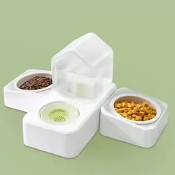 2021 новая керамическая нержавеющая сталь двойная миска для домашних животных собака автоматическая Экологически чистая кормушка набор диспенсеров для воды