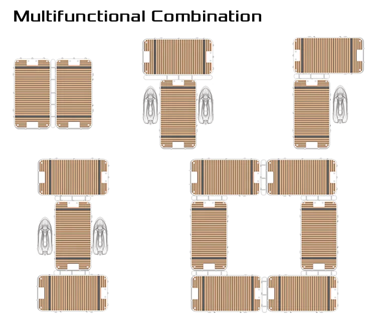 drop stitch fabric inflatable jetski dock station teak leisure swim platform water floating party island