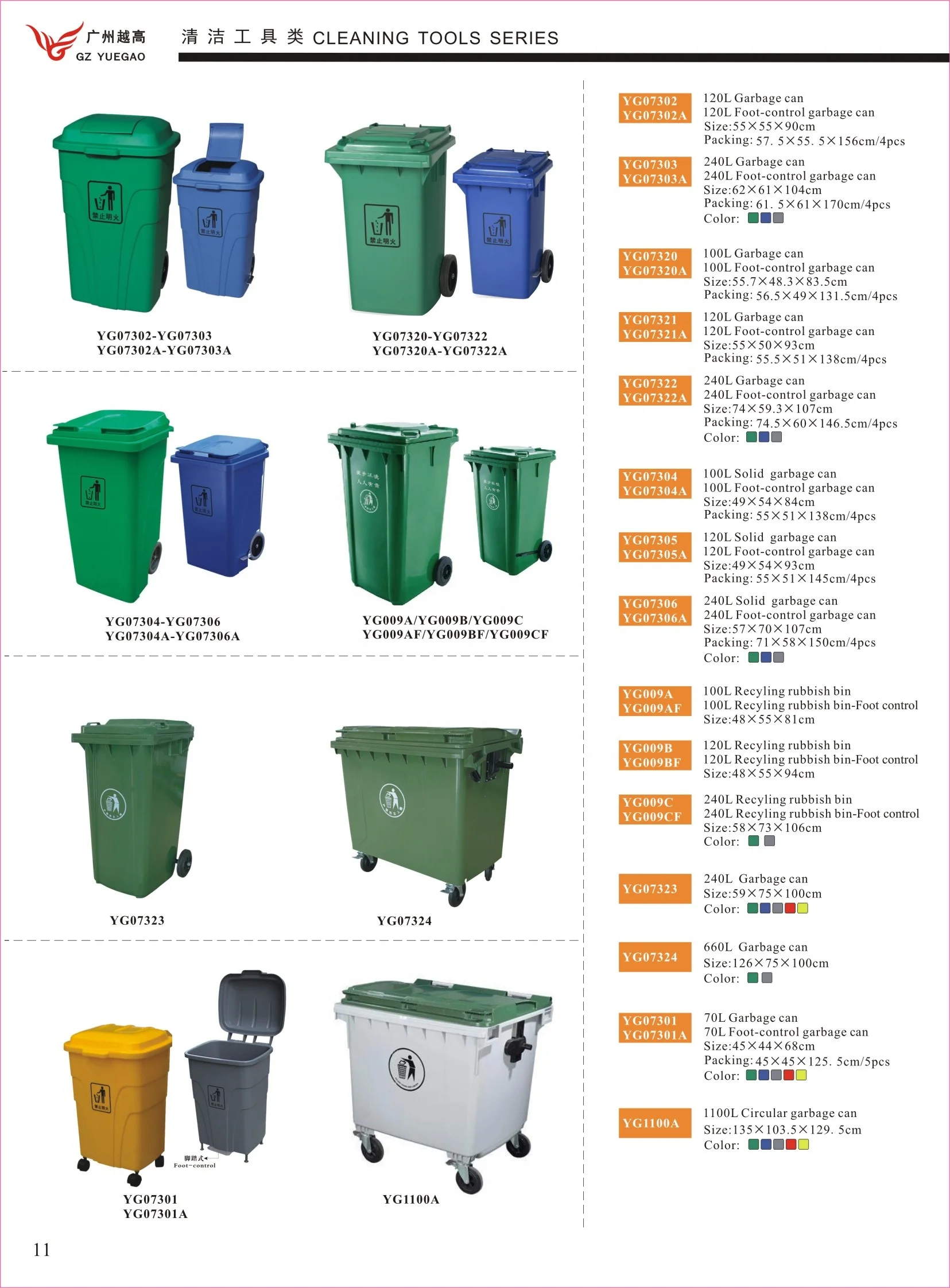Wholesale Extra Large 120l Outdoor Color Garbage Can Hanging Trash Bin With Lid