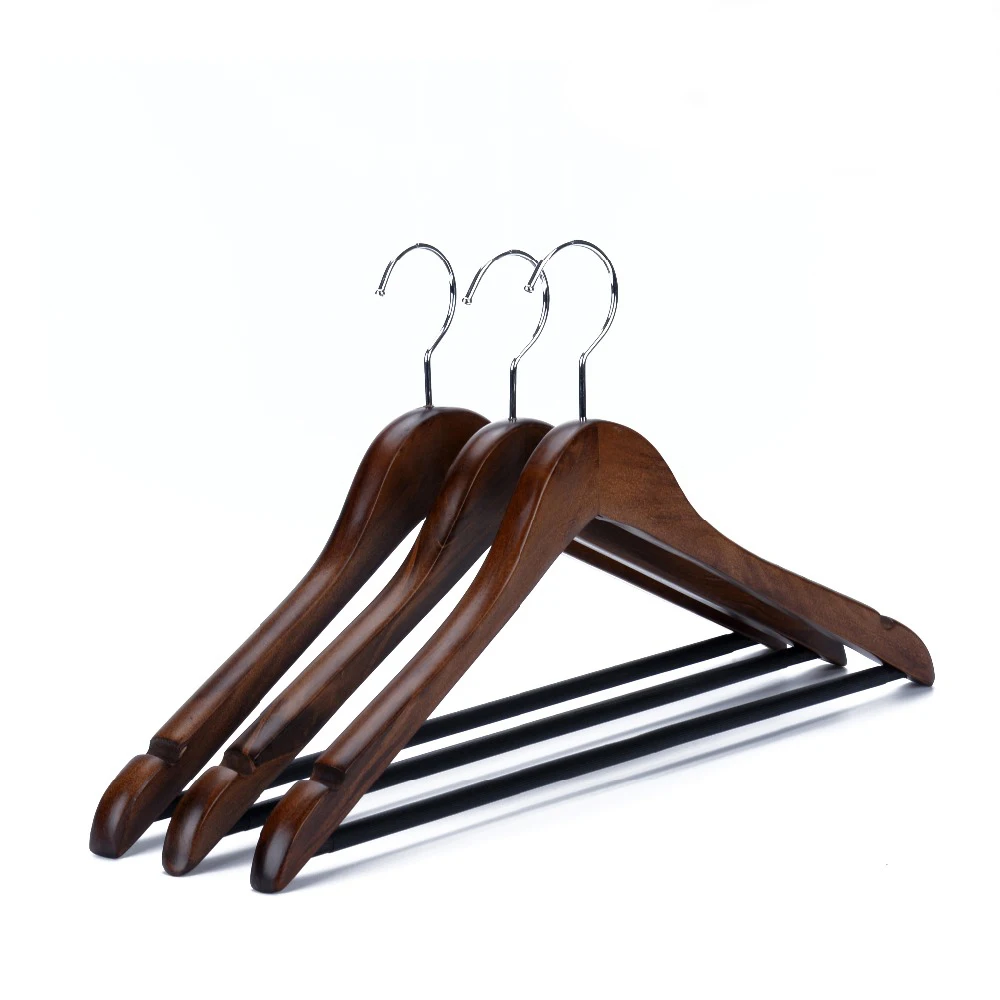 Wholesale Manufacturer Thicken Clothes Hanger Wooden T Shirt Cloth Hangers For Boutiques