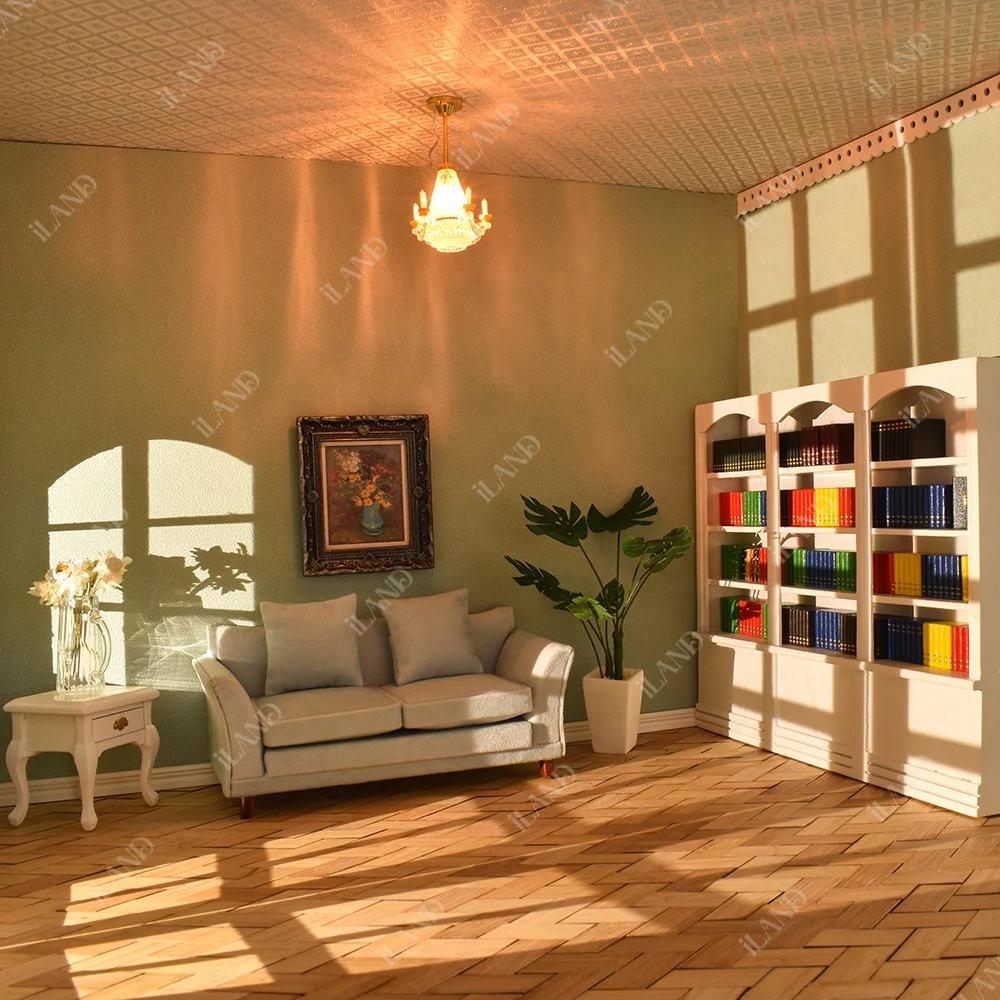 ILAND Dollhouse Plug-In Model 1:12 Five Candle Chandelier For Dollhouse Study, Living Room, Bedroom.